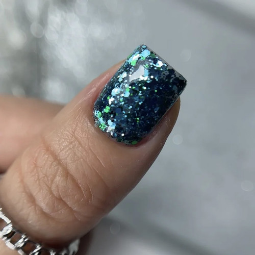 Żel NAILSOFTHENIGHT Brokat gel 03 szmaragd 5 g - Фото №3