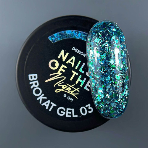 Żel NAILSOFTHENIGHT Brokat gel 03 szmaragd 5 g - Фото №4