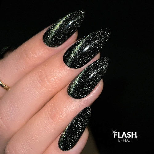 Тоp hybrydowy Slowianka No Wipe Flash Cat Eye Green 10 g - Фото №3