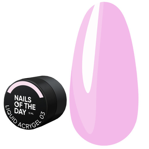 Płynny akrylożel NAILSOFTHEDAY Liquid acrygel 03 delikatno-różowy 15 ml - Фото №1