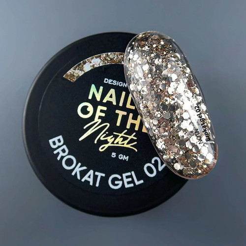 Żel NAILSOFTHENIGHT Brokat gel 02 złoto 5 g - Фото №4