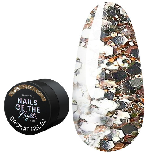 Żel NAILSOFTHENIGHT Brokat gel 02 złoto 5 g - Фото №1