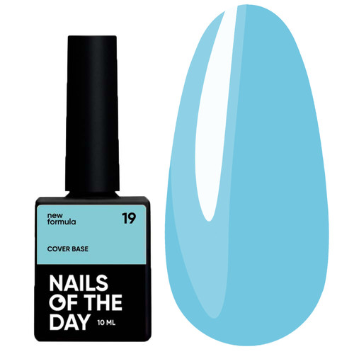 Baza hybrydowa NAILSOFTHEDAY Cover NEW Formula 19 jasno-błękitna 10 ml - Фото №1