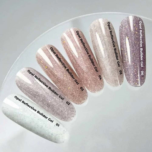 Żel budujący NAILSOFTHEDAY Opal reflective Builder gel 04 chłodny nude z opalizującym połyskiem 15 g - Фото №2