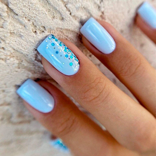 Winter manicure 2024 (Ice blue)