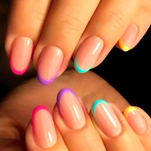 Winter manicure 2024 (Colored French)