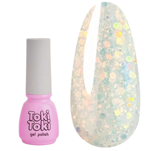 Гель-лак Toki-Toki Unicorn UN02 полупрозрачный молочный с блестками 5 мл - Фото №1