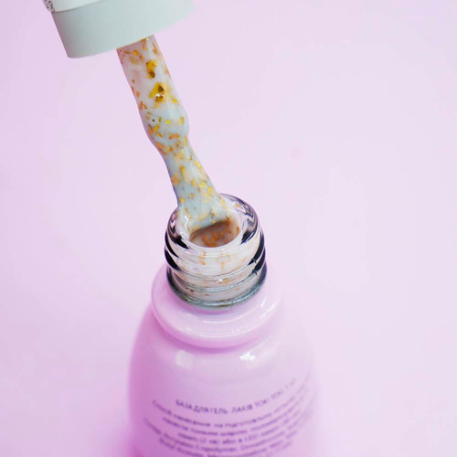 Base Toki-Toki Potal 002 white with gold leaf 5 ml - Фото №2