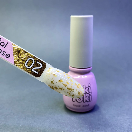 Base Toki-Toki Potal 002 white with gold leaf 5 ml - Фото №3
