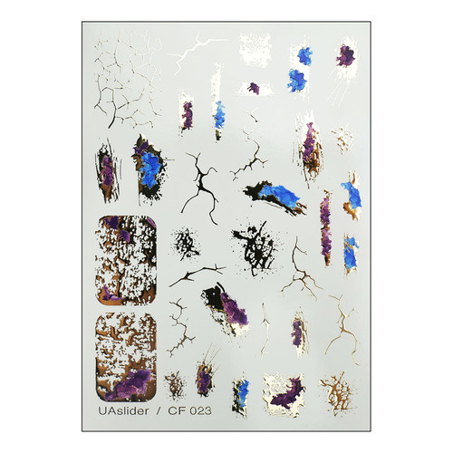 Slider design UAslider foil gold and marble (purple and blue) №CF 023 - Фото №1