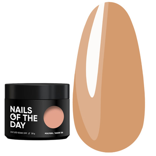 Akrylożel NAILSOFTHEDAY Polygel nude 06 ciepły nagi 30 g - Фото №1