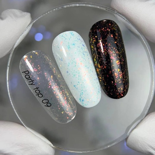 Тоp hybrydowy NAILSOFTHEDAY Party top 09 z holograficzną miką 10 ml - Фото №2