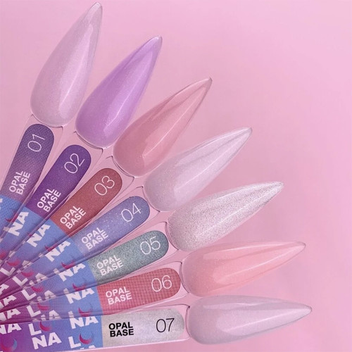 Base LUNA Opal Base №6 peach with glitter 13 ml - Фото №4