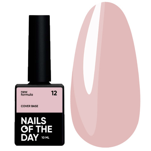 Baza hybrydowa NAILSOFTHEDAY Cover NEW Formula 12 beżowo-różowy 10 ml - Фото №1