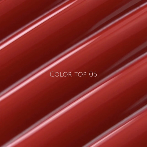 Top hybrydowy NAILSOFTHEDAY Color top Vitrage 06 bez lepkiej warstwy klasyczna bogata czerwień 10 ml - Фото №3