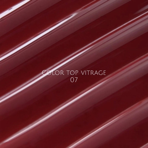 Top hybrydowy NAILSOFTHEDAY Color top Vitrage 07 bez lepkiej warstwy głęboki półprzezroczysty burgund 10 ml - Фото №3