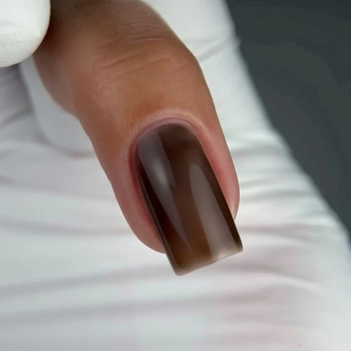 Top hybrydowy NAILSOFTHEDAY Color top Vitrage 09 bez lepkiej warstwy półprzezroczysty czarny 10 ml - Фото №3