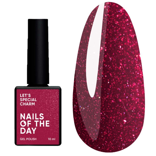 Lakier hybrydowy NAILSOFTHEDAY Let's Special Charm ciemnoróżowy z połyskiem 10 ml - Фото №1
