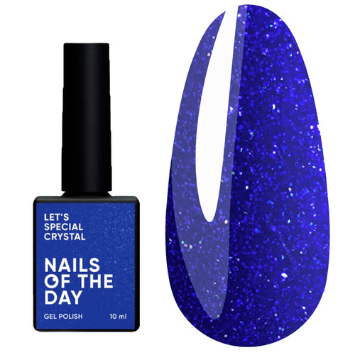 Lakier hybrydowy NAILSOFTHEDAY Let's Special Crystal głęboki błękit z połyskiem 10 ml - Фото №1