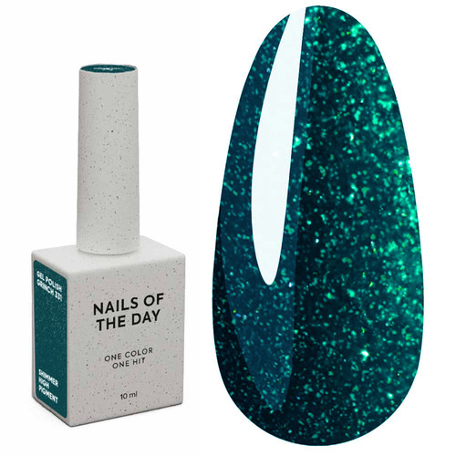 Lakier hybrydowy NAILSOFTHEDAY Let's Special Grinch szmaragdowo-zielony z połyskiem 10 ml - Фото №1