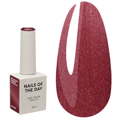 Lakier hybrydowy NAILSOFTHEDAY Korean cat eye 14 czerwony z efektem "kocie oko" 10 ml - Фото №1