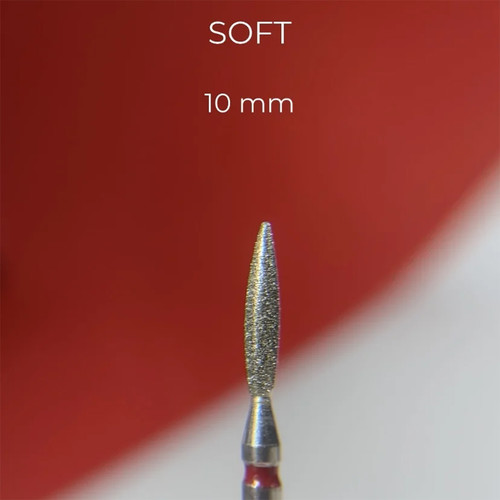 Frez do paznokci diamentowy NAILSOFTHEDAY płomyk czerwony 2,3x10 mm - Фото №2