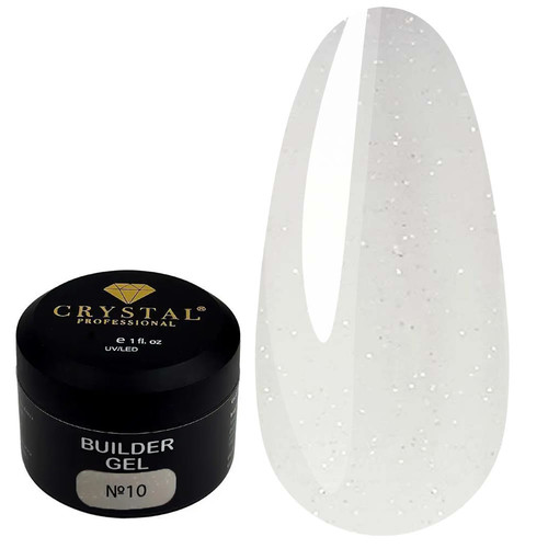 Żel budujący Crystal Builder Gel №10 mleczny z połyskiem 15 ml - Фото №1