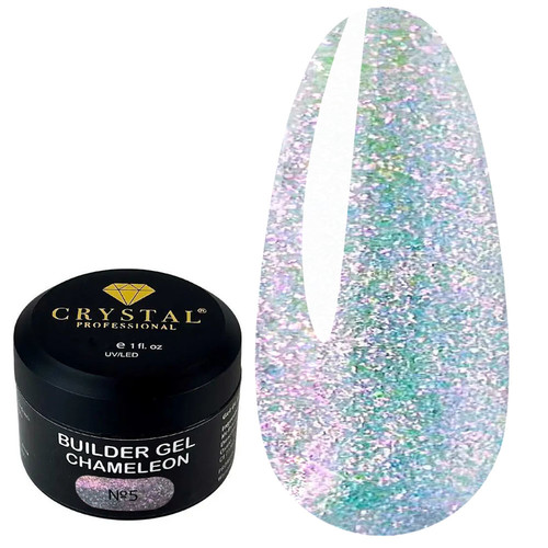 Гель для наращивания Crystal Builder Gel Chameleon №5 голубо-розовый хамелеон 15 мл