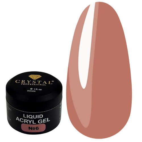 Żel akrylowy do paznokci Crystal Liquid Acryl Gel №6 beżowy 15 ml - Фото №1