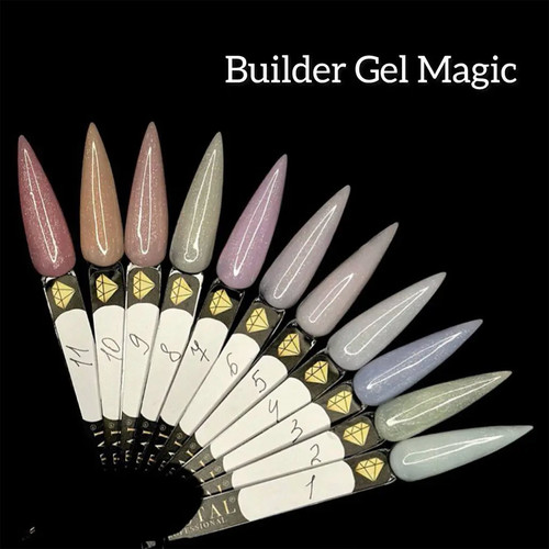 Żel budujący Crystal Builder Gel Magic №2 miękka zieleń z połyskiem 15 ml - Фото №2