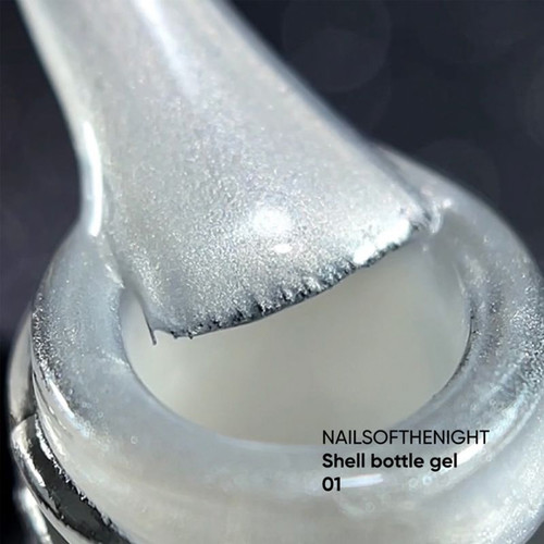 Żel przedłużający NAILSOFTHENIGHT Shell Bottle gel 01 perłowo biały 10 ml - Фото №3