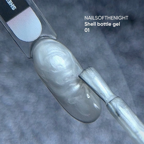 Żel przedłużający NAILSOFTHENIGHT Shell Bottle gel 01 perłowo biały 10 ml - Фото №4