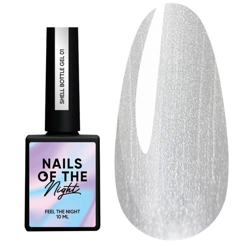 Żel przedłużający NAILSOFTHENIGHT Shell Bottle gel 01 perłowo biały 10 ml - Фото №1