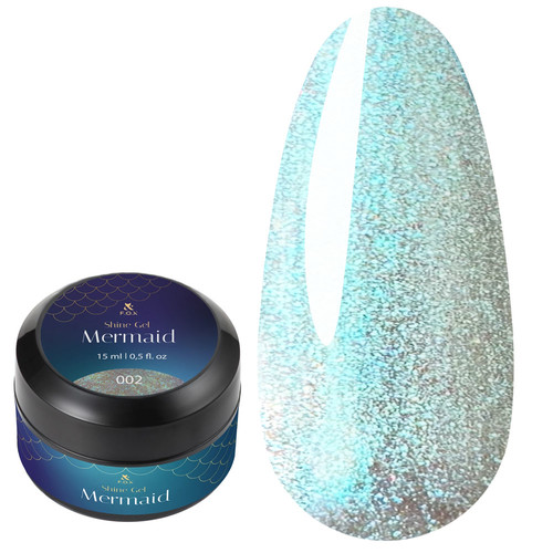 Гель F.O.X Shine Gel Mermaid 002 бирюзовый перламутровый 15 мл - Фото №1