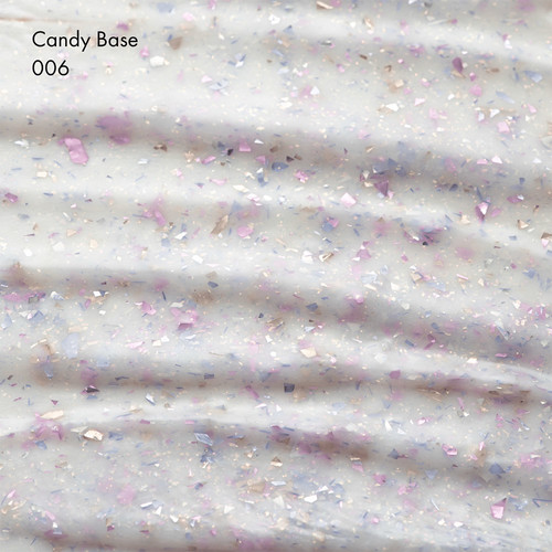 Baza hybrydowa F.O.X Candy Base 006 mleczny z brokatem i różowo-fioletową folią 10 ml - Фото №2