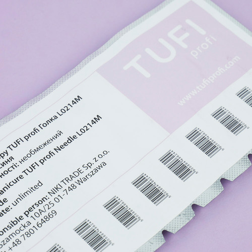 Manicure cutter TUFI profi Needle L0214M carbide blue - Фото №4