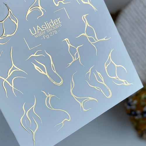 Naklejki na paznokcie UAslider linia złota № Fg 278 - Фото №2