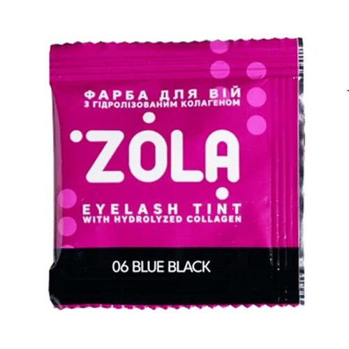Farba do brwi ZOLA w woreczku 5 ml 06 blue-black  + utleniacz 1.8% - Фото №1