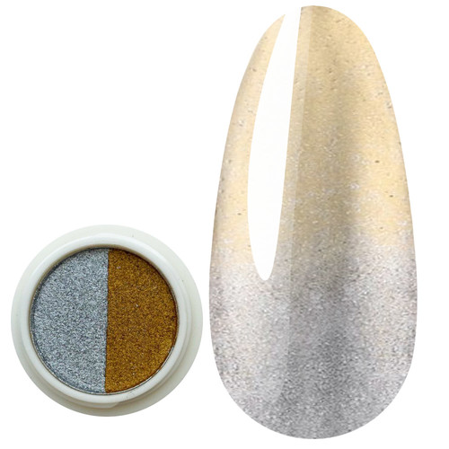 Pyłek do paznokci MANY BEAUTY 2w1 z pacynką SREBRNO ZŁOTY