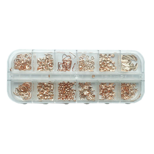 Zestaw ozdób do paznokci MANY BEAUTY 12w1 różne kształty (MODEL NR 25)