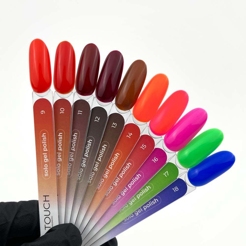 Гель-лак Touch Solo Gel Polish 14 однофазный 3в1 неоново-красный 9 мл - Фото №3