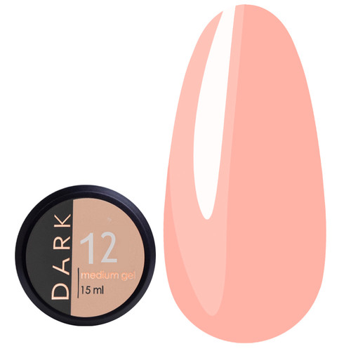 Żel budujący DARK Medium Gel №12 jasnoróżowy 15 ml - Фото №1