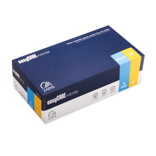 Diagnostic gloves ZARYS EasyCARE nitrile powder-free blue size M 100 pcs - Фото №3