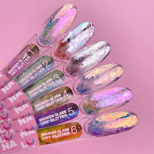 Zestaw suchego brokatu do paznokci LUNA Broken Glass 6 szt (804-3641) - Фото №3