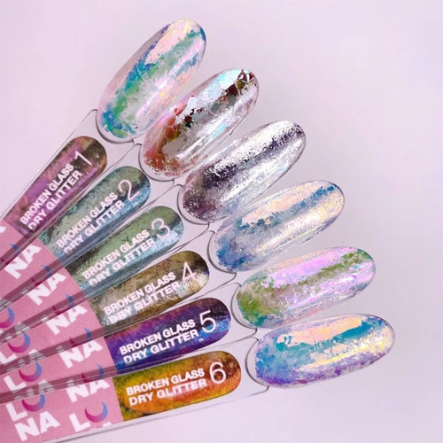 Zestaw suchego brokatu do paznokci LUNA Broken Glass 6 szt (804-3641) - Фото №4
