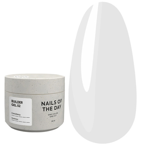 Żel budujący NAILSOFTHEDAY Builder Gel 02 biało-mleczny 30 ml - Фото №1