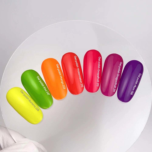 Гель-лак NAILSOFTHEDAY Watermelon 215 неоново-кораллово-красный 10 мл - Фото №3
