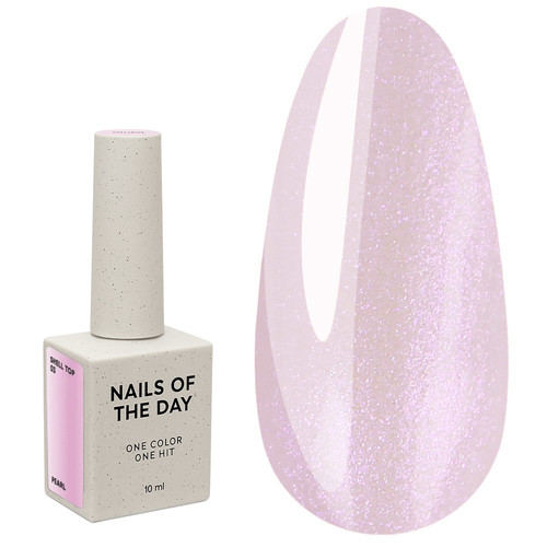 Тоp hybrydowy NAILSOFTHENIGHT Shell top 03 perła z różowym przetarciem, 10 ml - Фото №1