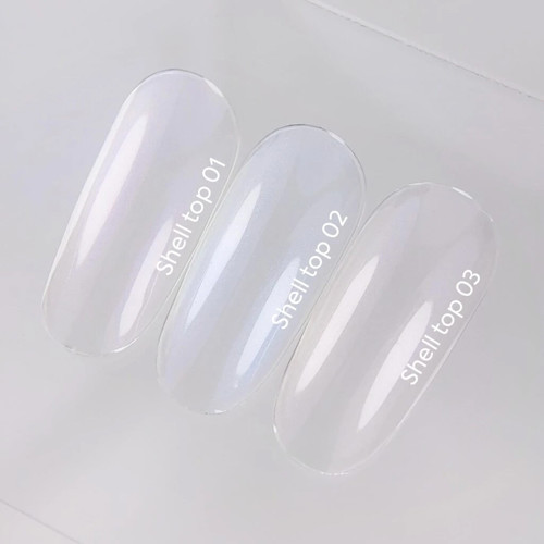 Тоp hybrydowy NAILSOFTHENIGHT Shell top 03 perła z różowym przetarciem, 10 ml - Фото №3