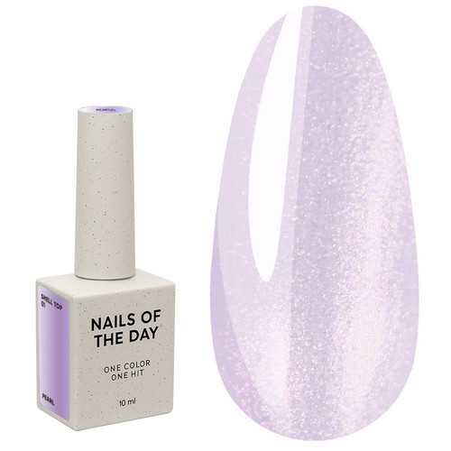 Тоp hybrydowy NAILSOFTHENIGHT Shell top 01 perła z fioletowym przetarciem, 10 ml - Фото №1